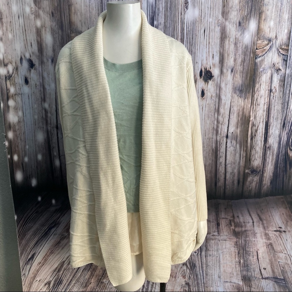 Gispa Textured Long Drape Front Cardigan